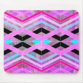 Lila Rosa & Aqua Geometric Crossing Rand Musmatta