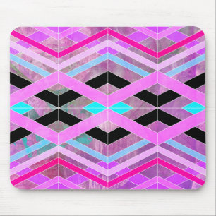 Lila Rosa & Aqua Geometric Crossing Rand Musmatta
