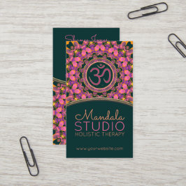Lila Rosa Aum Mandala OM Yoga-Affärskort Visitkort