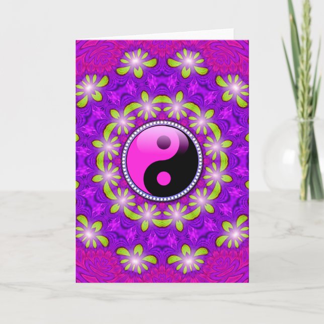 Lila Rosa Aura-Blommigt: nya ålderskort Kort (Framsida)