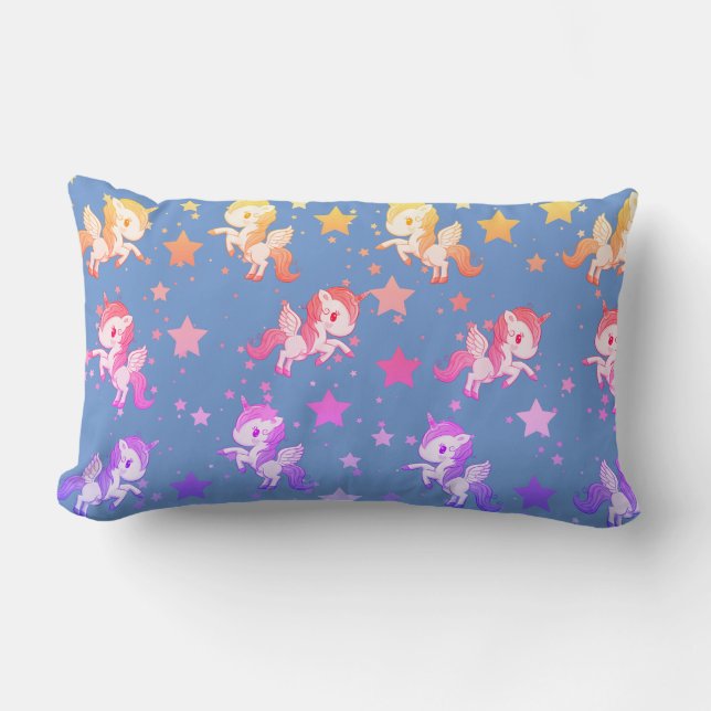 Lila & Rosa Baby Unicorns Lumbar Pillow Lumbarkudde (Framsida)