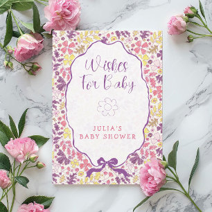 Lila Rosa Båge Vildblommor Blommar Barnkalas Inbjudningar