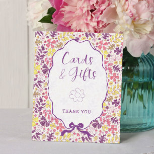 Lila Rosa Båge Vildblommor Blommar Barnkalas Poster
