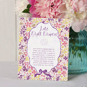 Lila Rosa Båge Vildblommor Blommar Barnkalas Poster