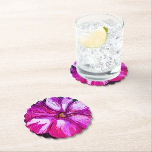 Lila Rosa Balsam Flower Drink Underlägg Papper