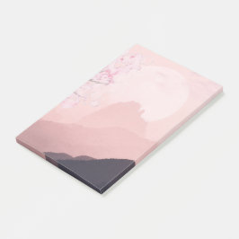Lila Rosa Berg och Sol Horisont Post-it Block