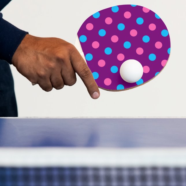 Lila Rosa Blå Prickmönster Pingisracket (Insitu)