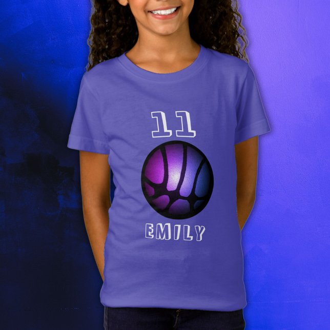 Lila Rosa Black Metallic Basketball Boll T-Shir T Shirt (Skapare uppladdad)