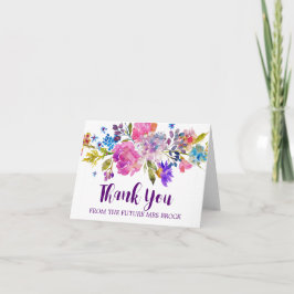 Lila & Rosa Blomma Tack Från Framtiden Fru Kort