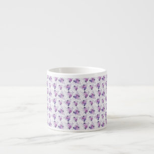 Lila Rosa Blommig Söt Espressomugg