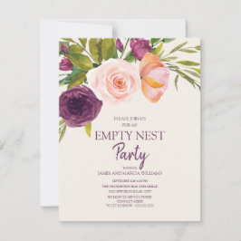 Lila Rosa Blommig Tomma Boet Fest Kort