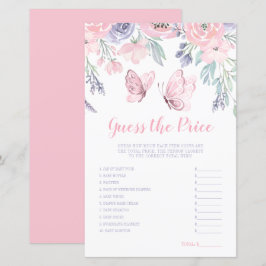 Lila Rosa Blommigt Butterfly Gissa Prist spel