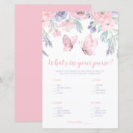 Lila Rosa Blommigt Butterfly What's in Your Purse