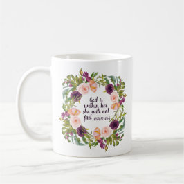 Lila Rosa Blommigt Christian Bible Verse Kaffemugg