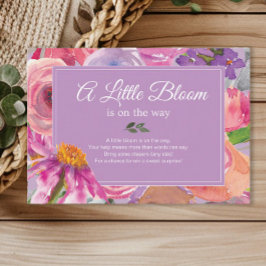 Lila Rosa Blommigt Diaper Raffle Baby Shower Tilläggskort