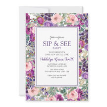 Lila Rosa Blommigt Flicka Sip, se skugga