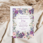 Lila  Rosa Blommigt Foliage 21:a födelsedagen Inbjudningar<br><div class="desc">Elegant och konstnärlig  rosa och lila,  blommigt av vattenfärg och blad 21:a födelsedag för kvinnor. Text är fullt anpassade,  så utforma dessa inbjudningar för alla i alla åldrar. Kontakta mig om du behöver hjälp med dina anpassningar eller om du vill be om ytterligare Zazzle-produkter till party.</div>