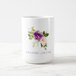 Lila Rosa Blommigt för vattenfärgning Kaffemugg