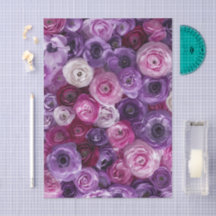 Lila Rosa Blommigt Mönster Collage Trädgård