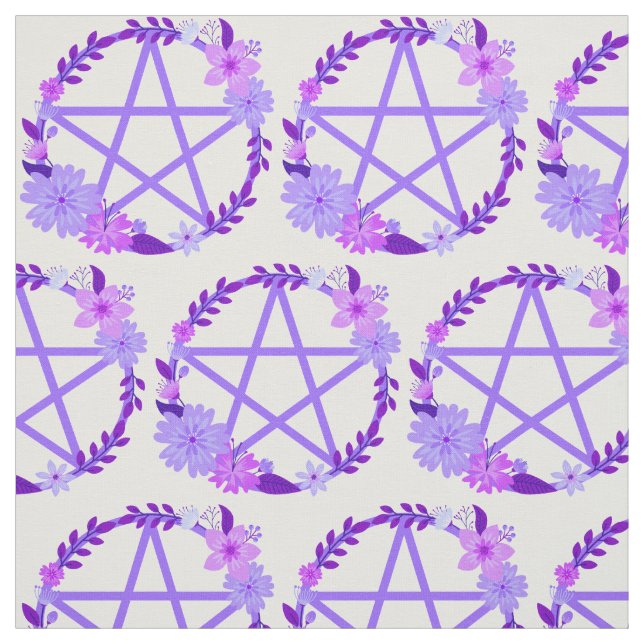 Lila Rosa Blommigt Pentacles Cheeky Witch® Fabric Tyg (Provkarta)
