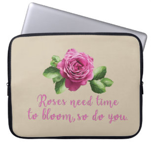 lila rosa blommigt ro laptop fodral