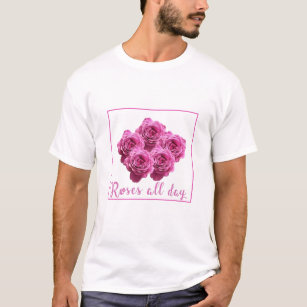 lila rosa blommigt ro t shirt