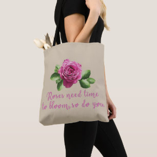 lila rosa blommigt ro tygkasse