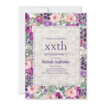 Lila Rosa Blommigt Snöre vid födelsedag