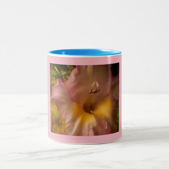 Lila Rosa Blommigt Två-Tonad Mugg (Center)
