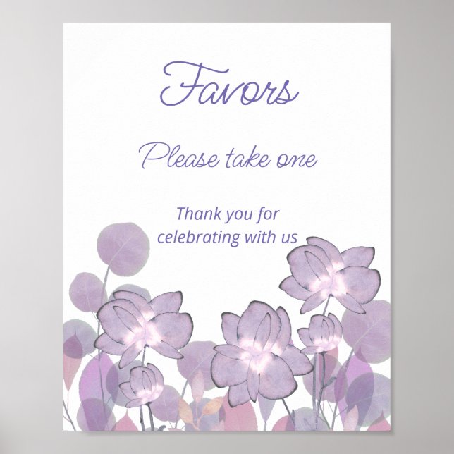 Lila rosa blomsterfavors ta gärna en   poster (Framsidan)