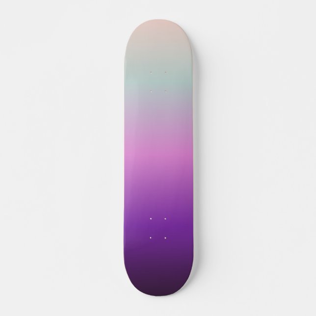 lila rosa blue blurry gradient färg mini skateboard bräda 18,5 cm (Framsida)