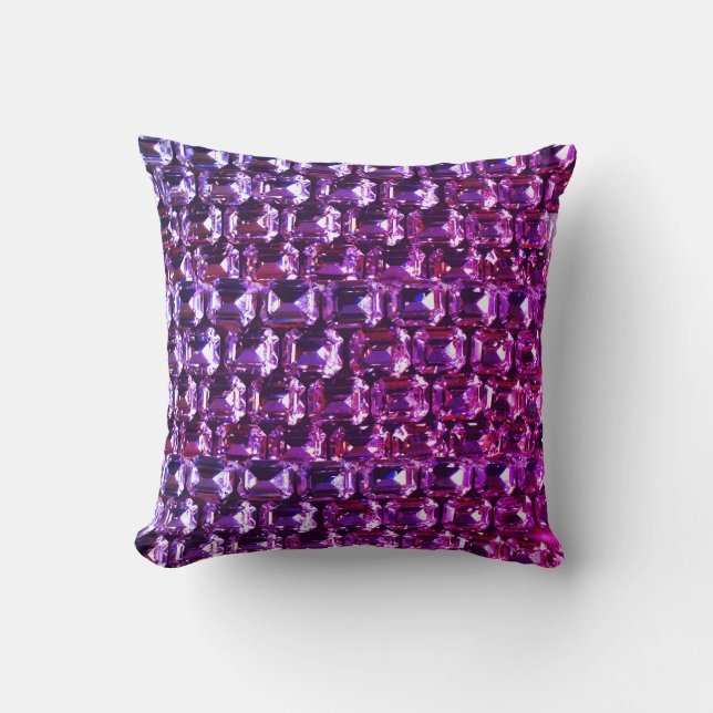 Lila Rosa blue diamanter, lila gemstone Kudde (Framsida)