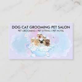 Lila Rosa Blue Hundar Cats Shower Pet Groomer Visitkort