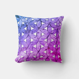 Lila rosa blue Mosaic Flower of Life Kudde