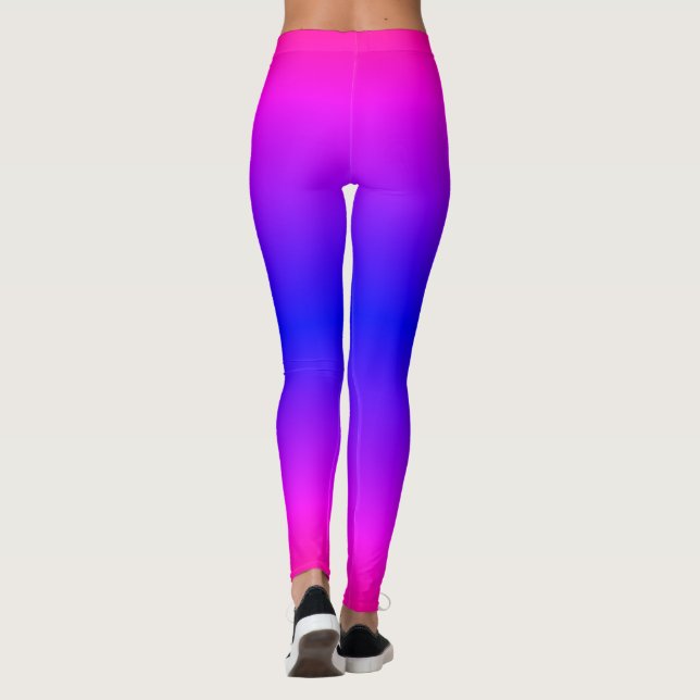 Lila Rosa Blue Neon Leggings Gradient Party (Baksida)