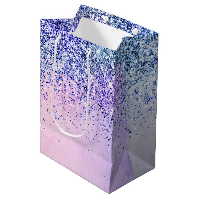 Lila Rosa Blue Ombre Glitter (Framsidan Vinklad)