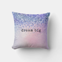 Lila Rosa Blue Ombre Glitter Kudde