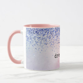 Lila Rosa Blue Ombre Glitter Unicorn Mugg