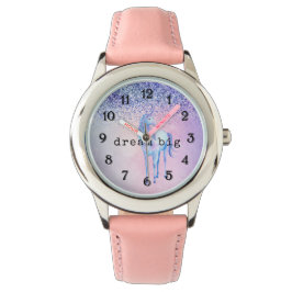 Lila Rosa Blue Ombre Unicorn Glitter Armbandsur