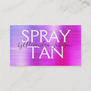 Lila Rosa Brushed Metall Spray Tan Visitkort