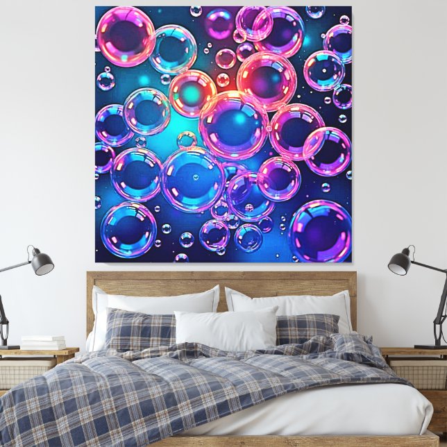 Lila Rosa Bubble Magic Canvastryck (Insitu (sovrum))