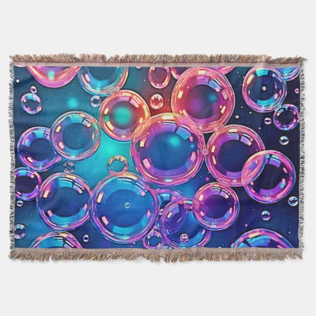 Lila Rosa Bubble Magic Filt (Framsidan)