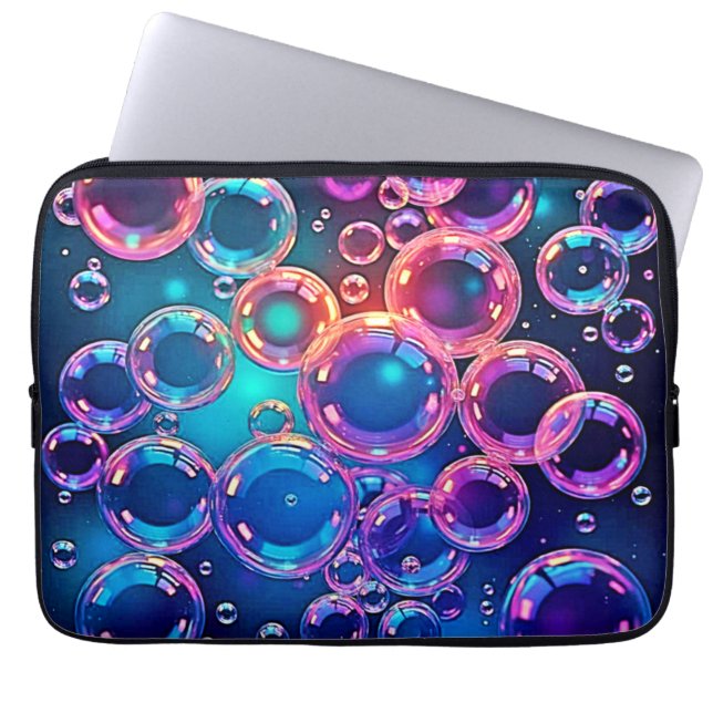 Lila Rosa Bubble Magic Laptop Fodral (Framsidan)