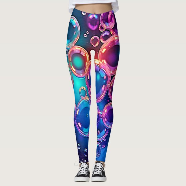 Lila Rosa Bubble Magic Leggings (Framsida)
