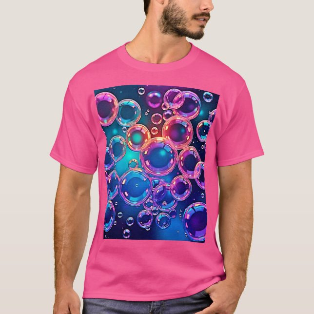 Lila Rosa Bubble Magic T Shirt (Framsida)