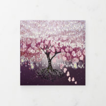 Lila Rosa Burgundy Vin Heart Löv Träd Bröllop