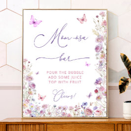 Lila Rosa Butterfly Garden Mamma-osa Pub Poster