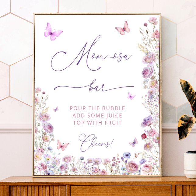 Lila Rosa Butterfly Garden Mamma-osa Pub Poster (Skapare uppladdad)