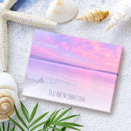 Lila Rosa California Beach Sunset Photo Anpassning Post-it Block