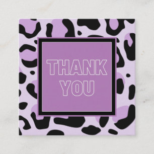 Lila Rosa Cheetah Leopard Print Spots Tack Fyrkantigt Visitkort